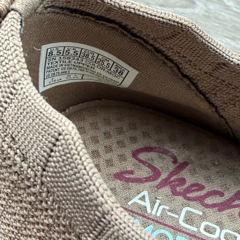 Skechers Women Cleo 2.0 Love Spell Flat Knit Skimmer Mocha Brown Size 8.5 New - Picture 7 of 8